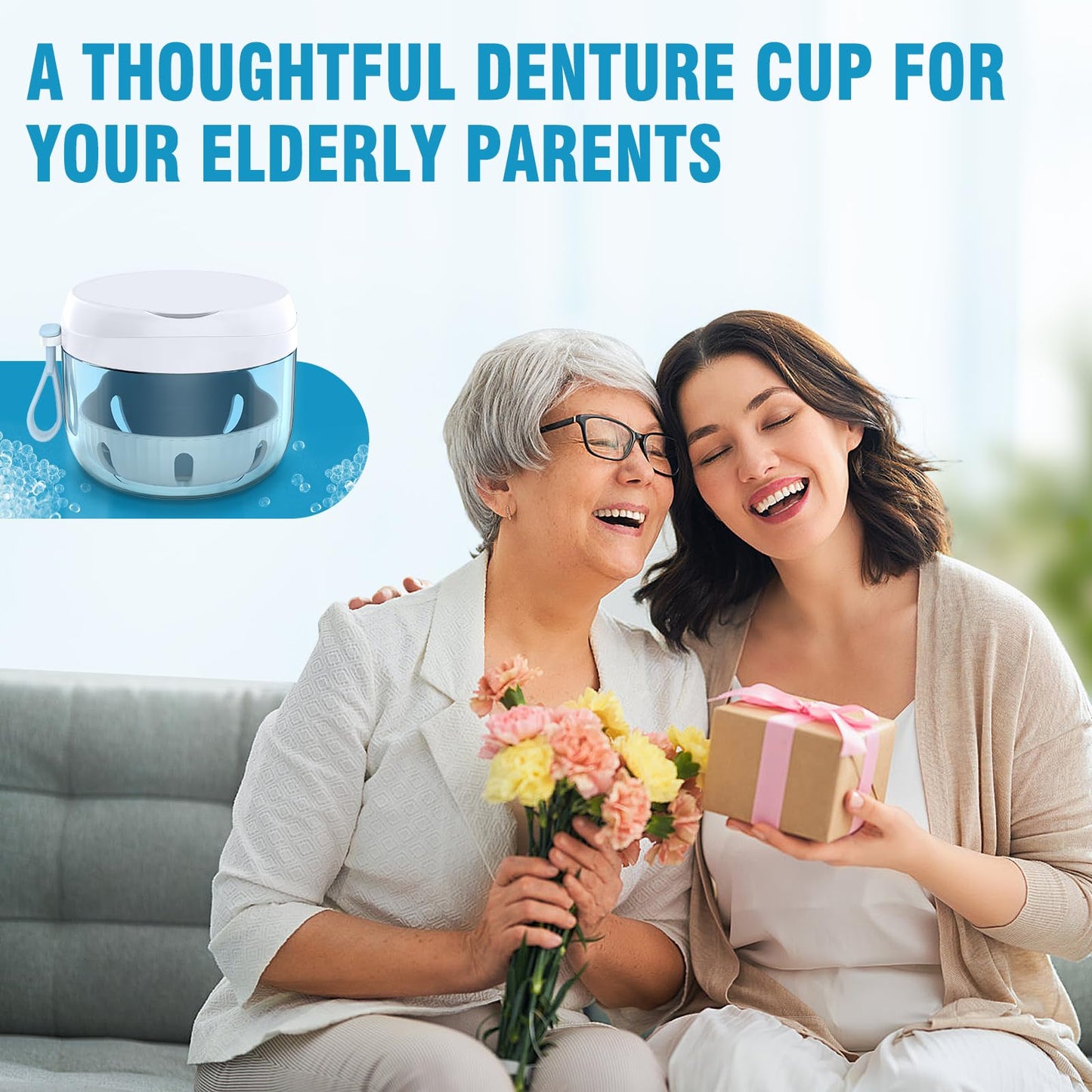 Necteem Denture Bath Box Cup โ Leak-Proof Portable Retainer Case for Travel
