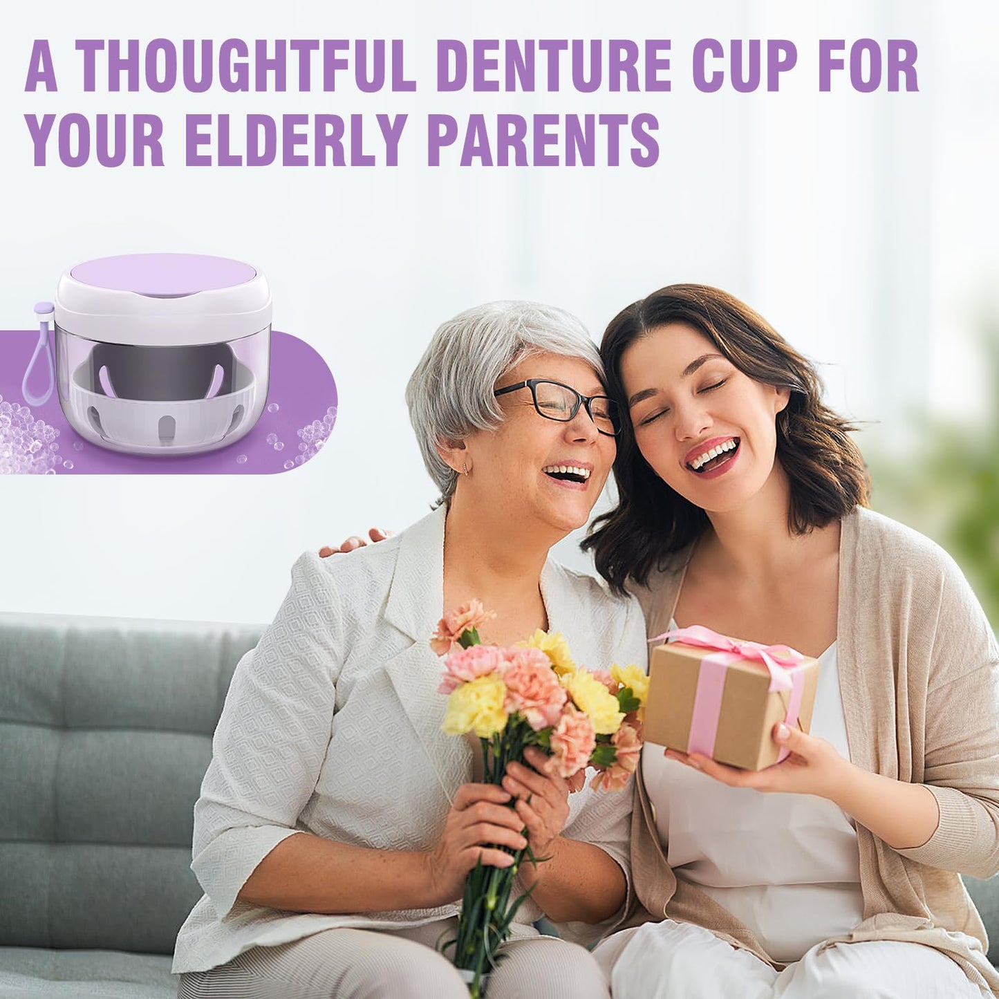 Denture Bath Box Cup โ Leak-Proof Travel Retainer Case & Cleaning Kit