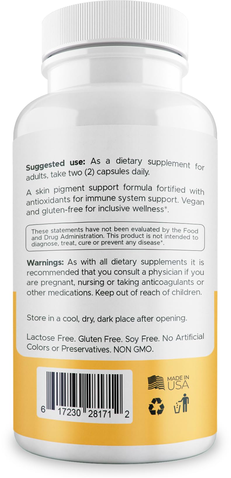 Dermawonder Vitiligo Capsules (60 Count) โ Improve Skin Pigmentation & Reduce White Spots