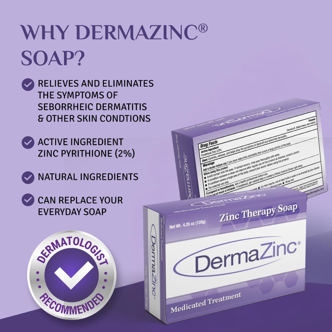 DermaZinc Therapy Soap โ Zinc Soap for Skin Conditions | Full-Body Relief (Pack of 6)