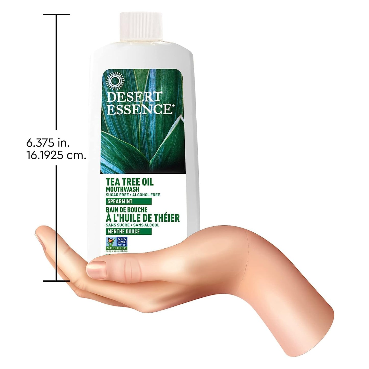 Desert Essence Sugar-Free Alcohol-Free Mouthwash with Tea Tree Oil & Aloe โ Spearmint, 8oz | Vegan, Non-GMO, SLS-Free