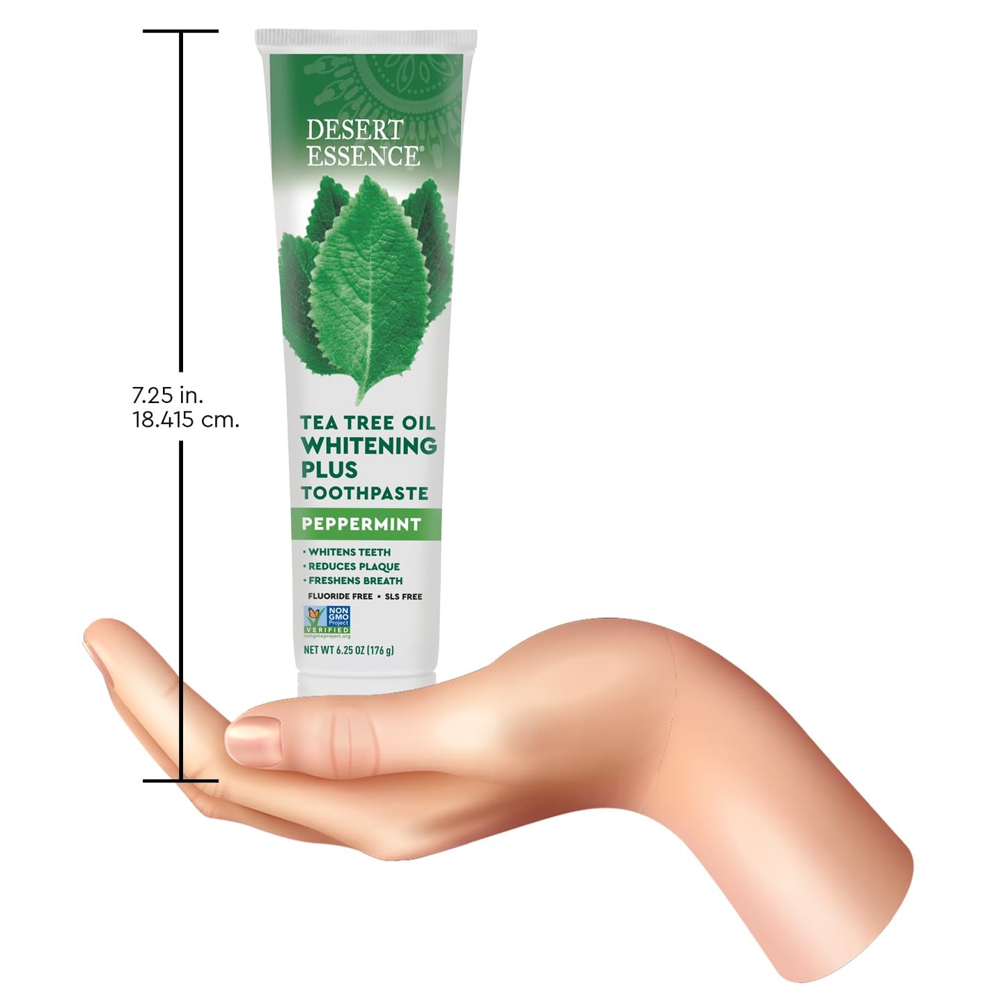 Desert Essence Tea Tree Oil Whitening Plus Toothpaste โ Peppermint, 6.25 oz