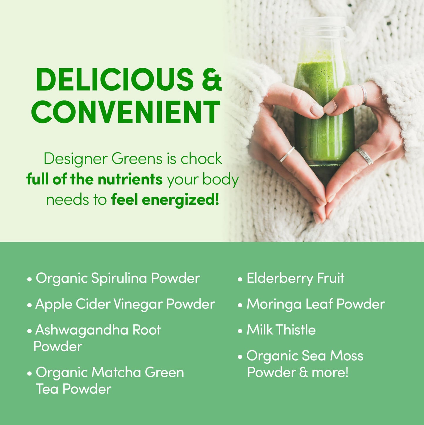 Designer Greens Powder with Prebiotics & Probiotics โ 30 Servings | Designer Wellness