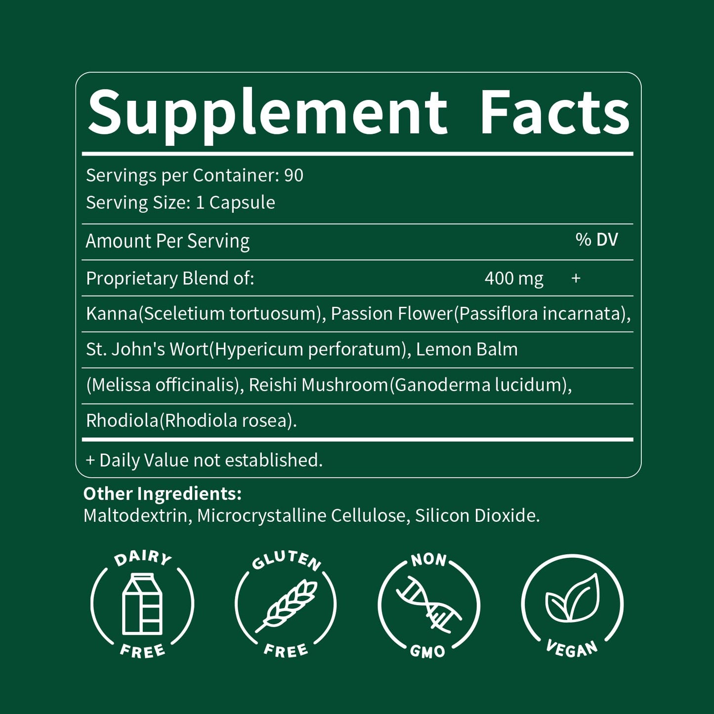 DetoxenNATURE Kanna Extract Power Capsules β Relaxation & Focus Support (90 Count)