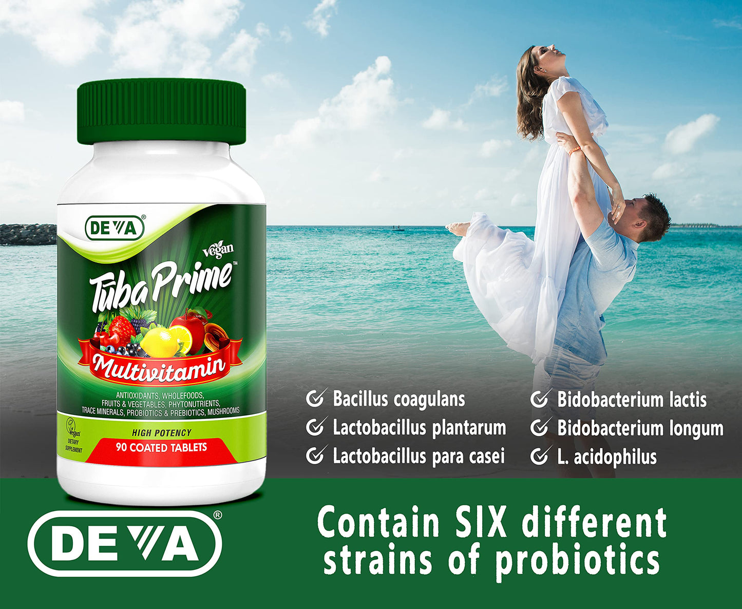 DEVA Tuba Prime Vegan Multivitamin β Iron-Free, High-Potency Vitamins & Minerals