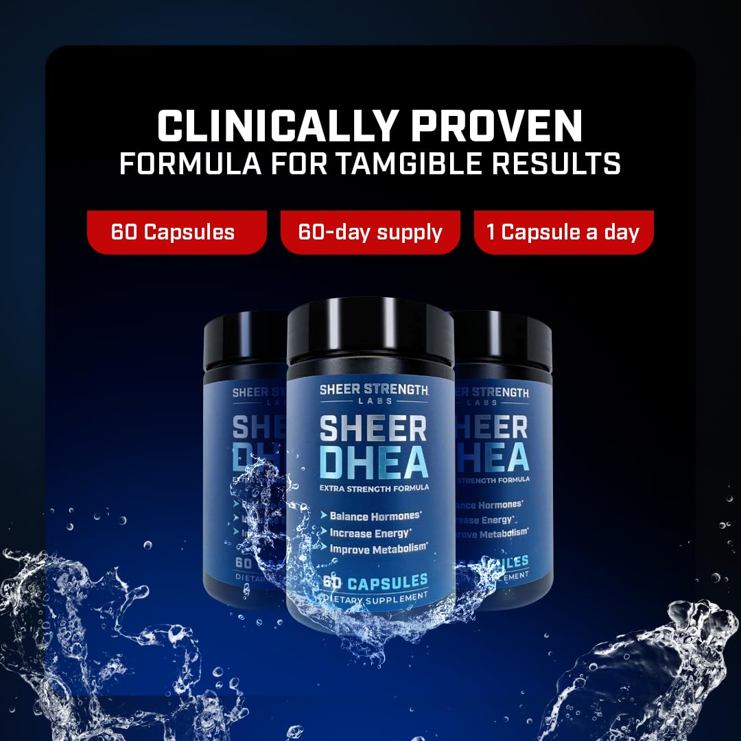 DHEA 100mg for Men | Pure DHEA for Strength & Hormone Balance โ USA 60 SV