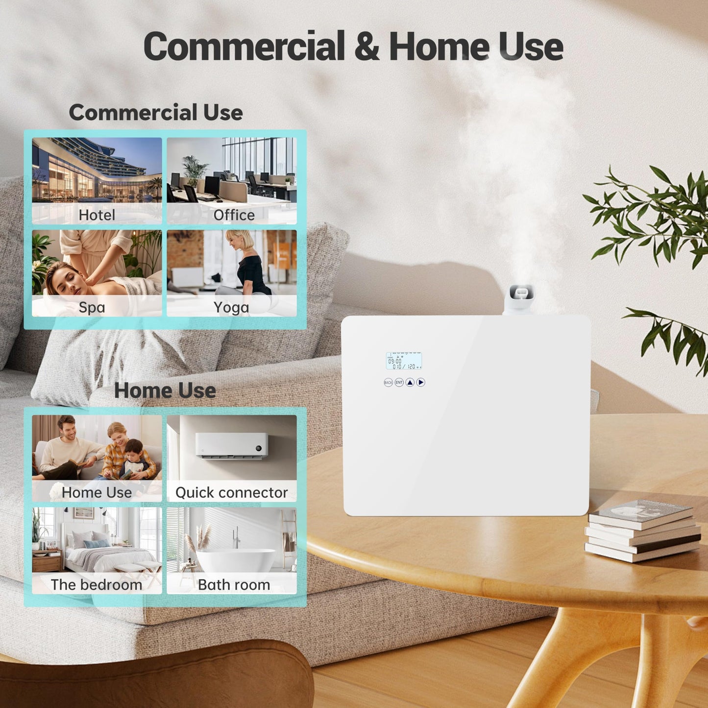 2025 Upgraded 5000 Sq.Ft Waterless Essential Oil Diffuser with Wi-Fi Control โ 1000ml Capacity for Whole Home, Hotel, Party