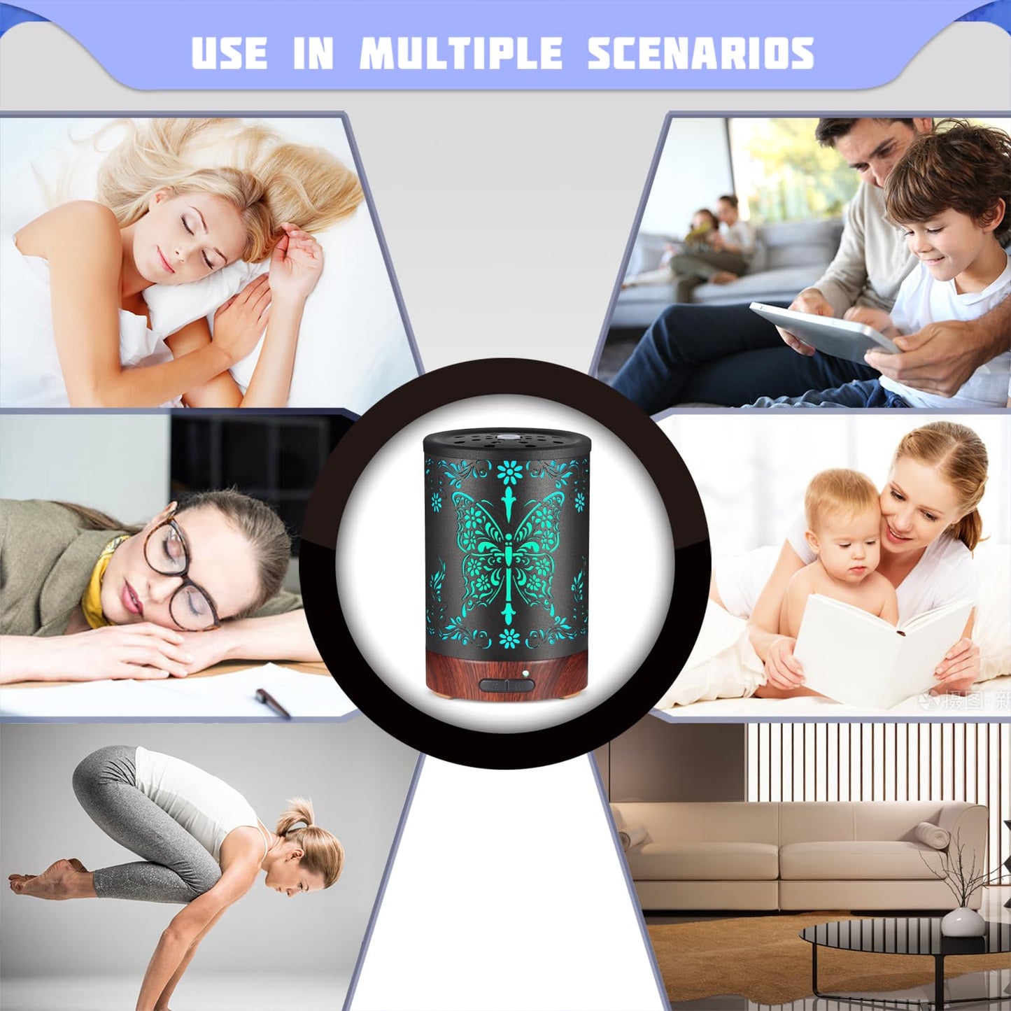 Metal Essential Oils Diffuser 150ML for Women Mom Grandma Wife โ Ultrasonic with 7 Color Lights & Auto Off