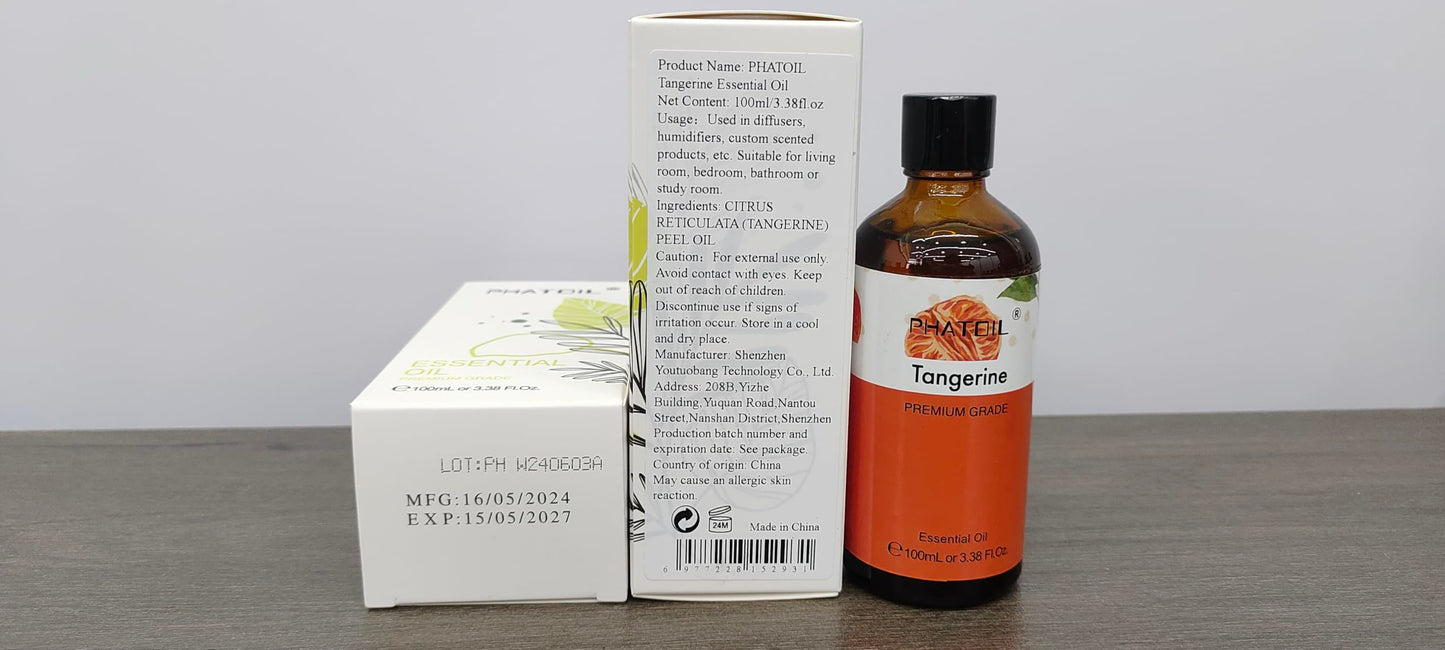 PHATOIL Tangerine Essential Oil 100ml โ Aromatherapy, Diffusers, Candles & Soaps