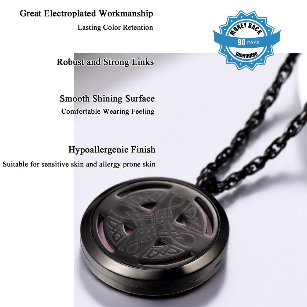 Diffuser Necklace Celtic Knot Cross Locket โ Aromatherapy Pendant (Women & Men)