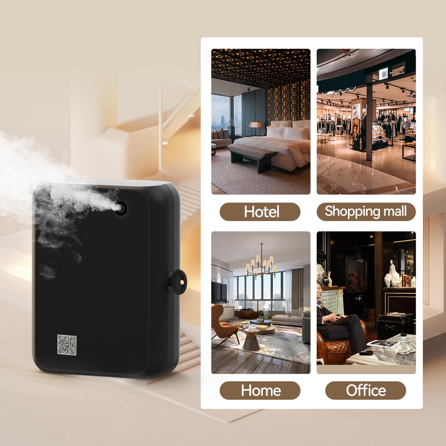 Smart Bluetooth Essential Oil Diffuser โ Large Room Coverage (Black)