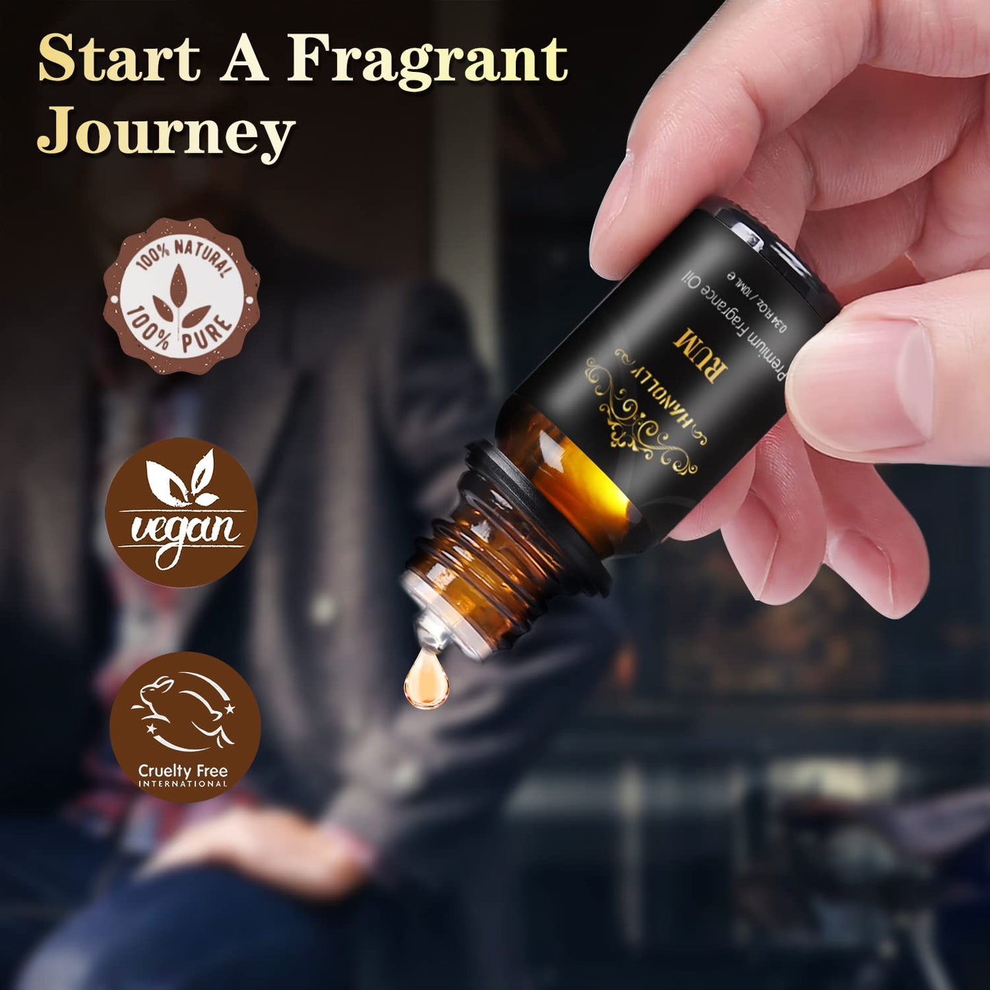 Men's Essential Oils Set โ 6x10ml Aromatherapy Oils for Diffuser