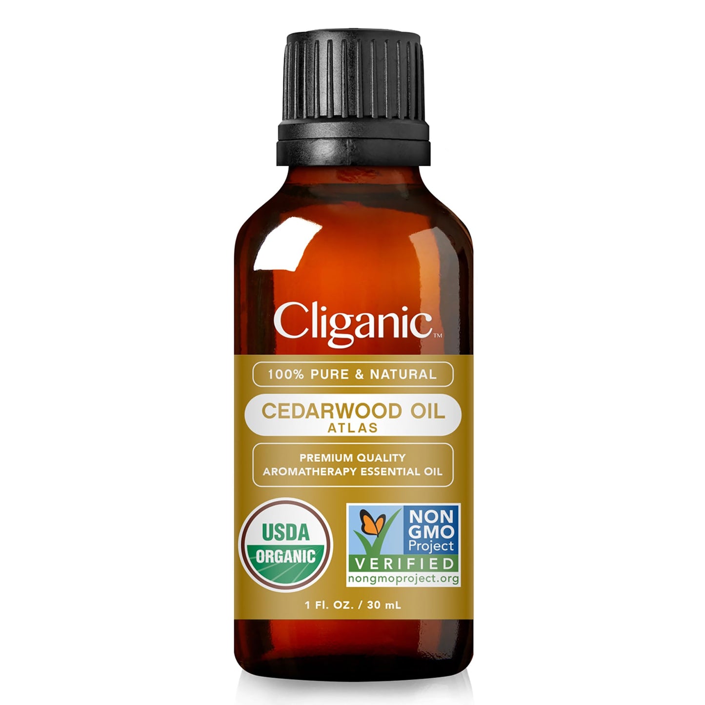 Cliganic Organic Cedarwood Essential Oil โ 100% Pure, Undiluted & Non-GMO