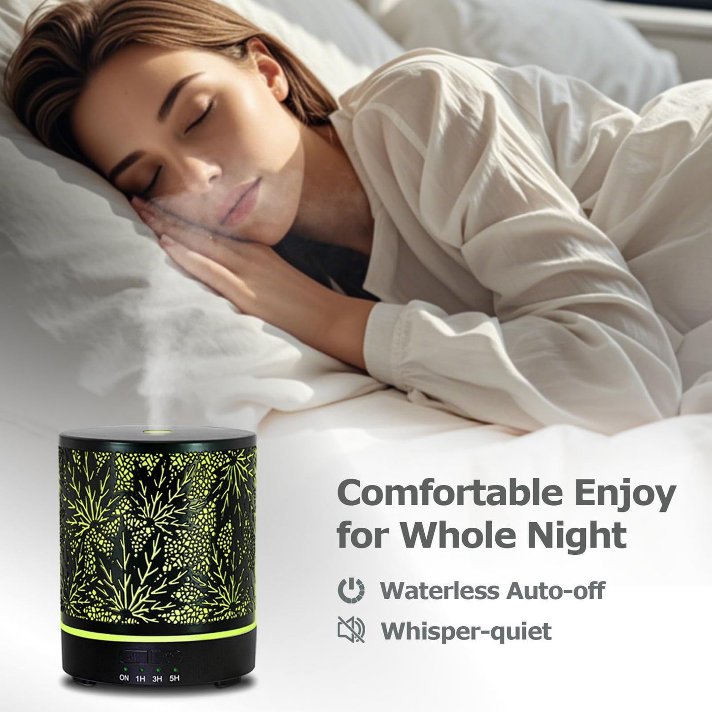 Maple Leaf Essential Oil Diffuser โ 300ML Ultrasonic with Auto Shut-Off