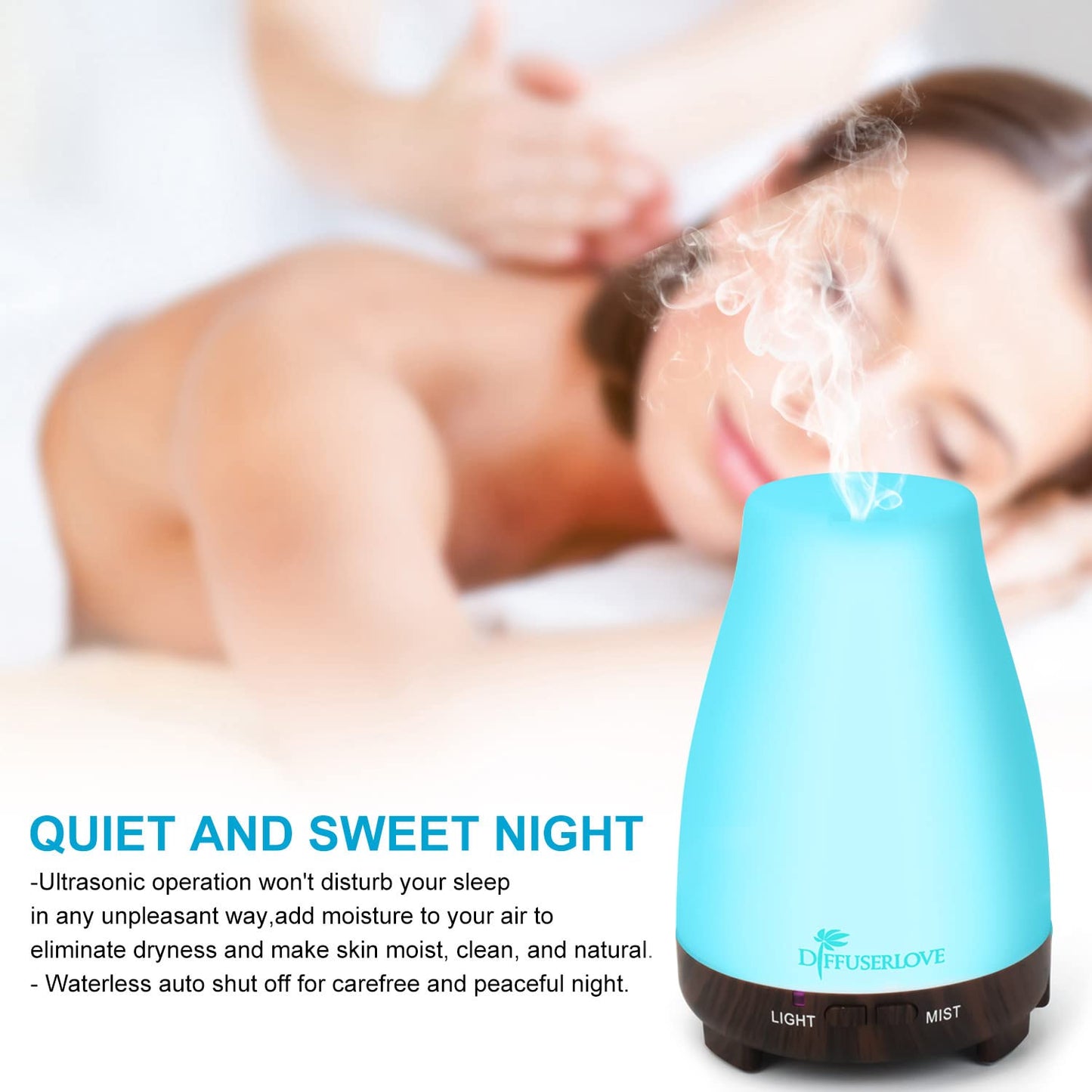 Diffuserlove 200ML Remote Control Essential Oil Diffuser โ BPA-Free Aromatherapy, Black Base