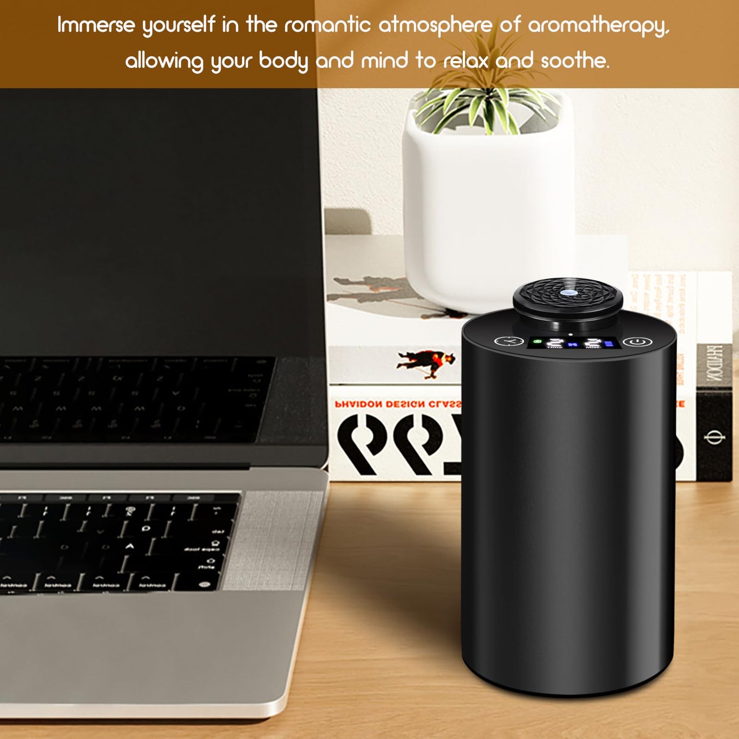 Diffuserlove Waterless Car Diffuser โ Rechargeable Portable Aromatherapy (Metal Black)