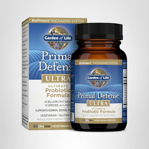 Garden of Life Primal Defense Ultra Probiotics โ 15B CFU, 13 Strains, HSO, Vegetarian, 60 Capsules