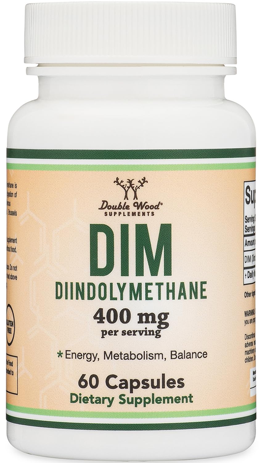 DIM 400mg โ Estrogen Blocker & Hormonal Acne for Men & Women | Double Wood 60 Capsules