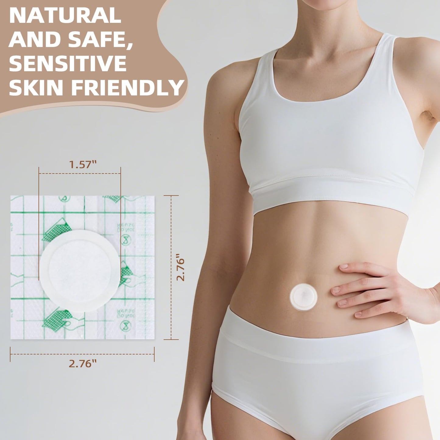 50PCS Waterproof Silicone Castor Oil Belly Button Patches โ Breathable PU Film, Organic Cotton Pack