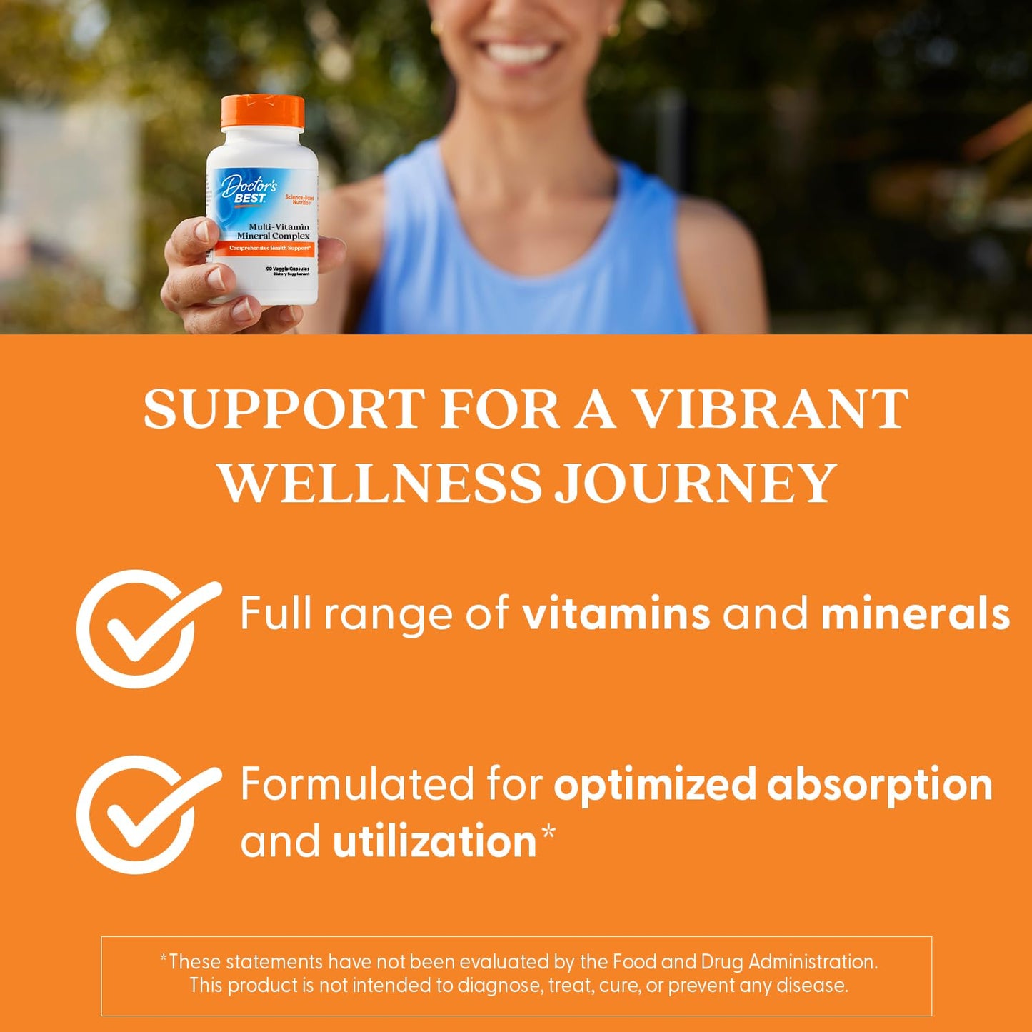 Doctor's Best Multi-Vitamin Mineral Complex β Non-GMO, Gluten-Free, Vegan (90 Veggie Capsules)