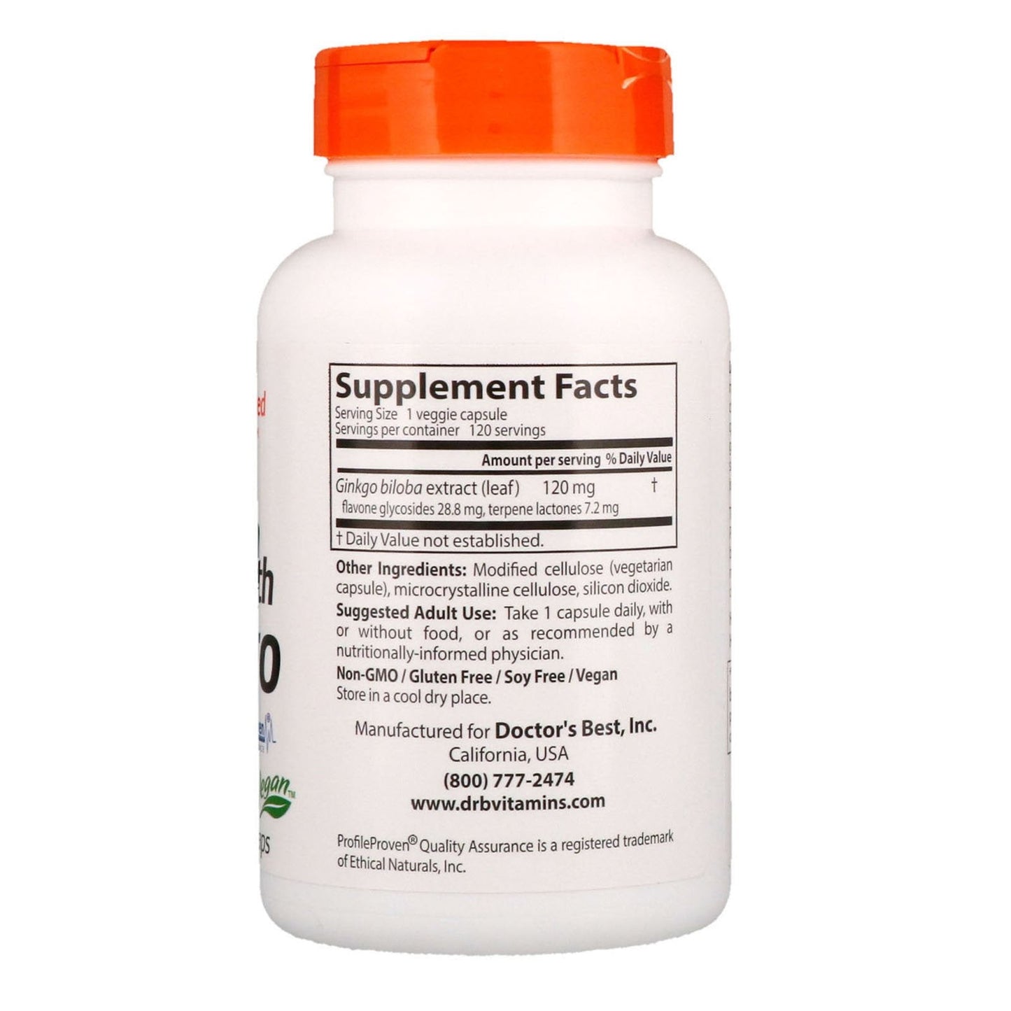 Doctor's Best Extra Strength Ginkgo 120 mg โ Pack of 2, 120 Veggie Caps