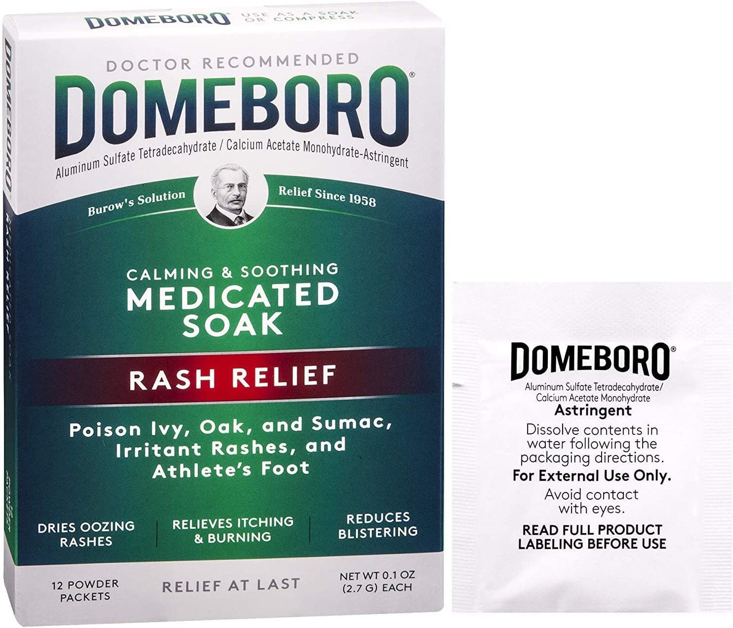 Domeboro Powder Packette 12EA Bayer Corporation - Medicated Skin Relief