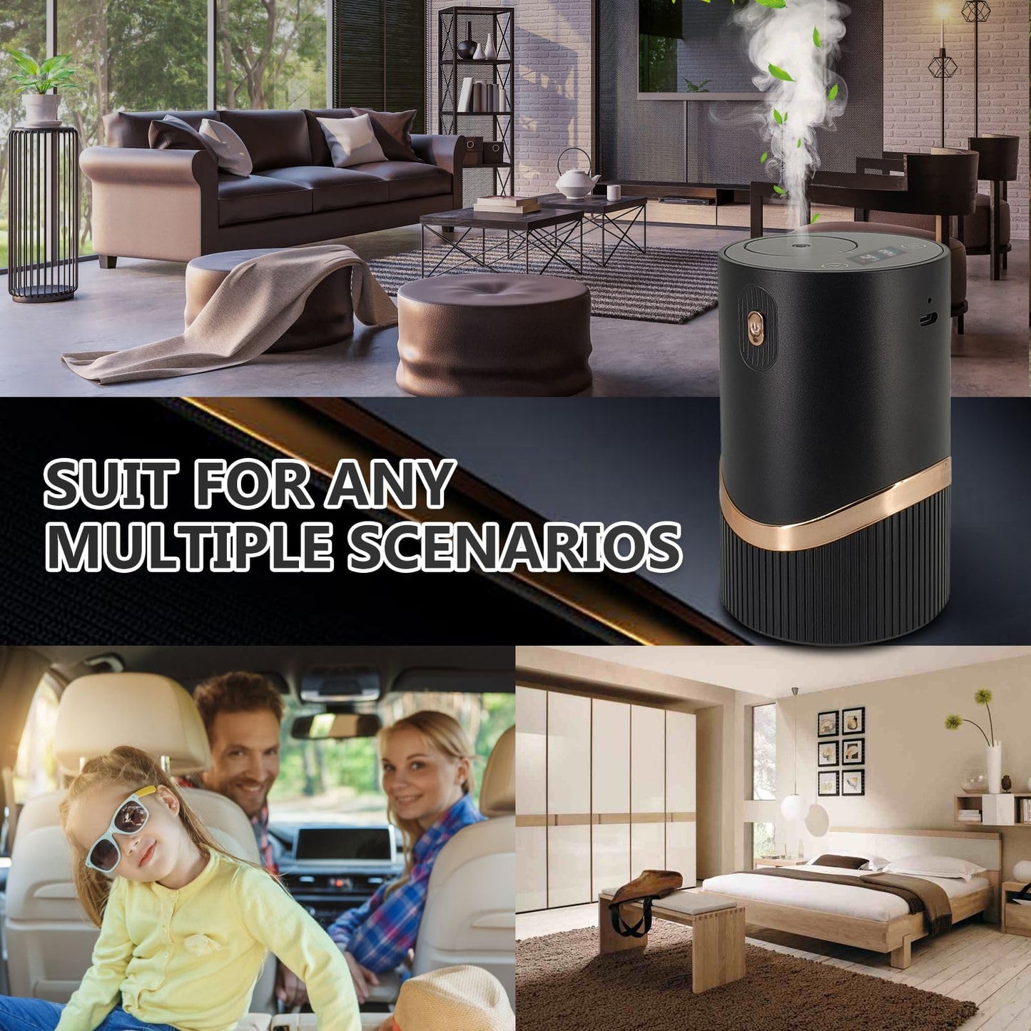 Dongzhen Waterless Car Essential Oil Diffuser β Dual-Mode Rechargeable Mini Diffuser for Home & Car