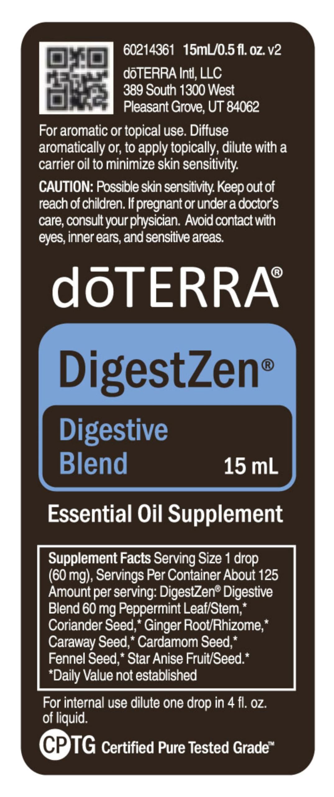 doTERRA DigestZen 15ml โ Digestive Essential Oil Blend for Gas & Indigestion