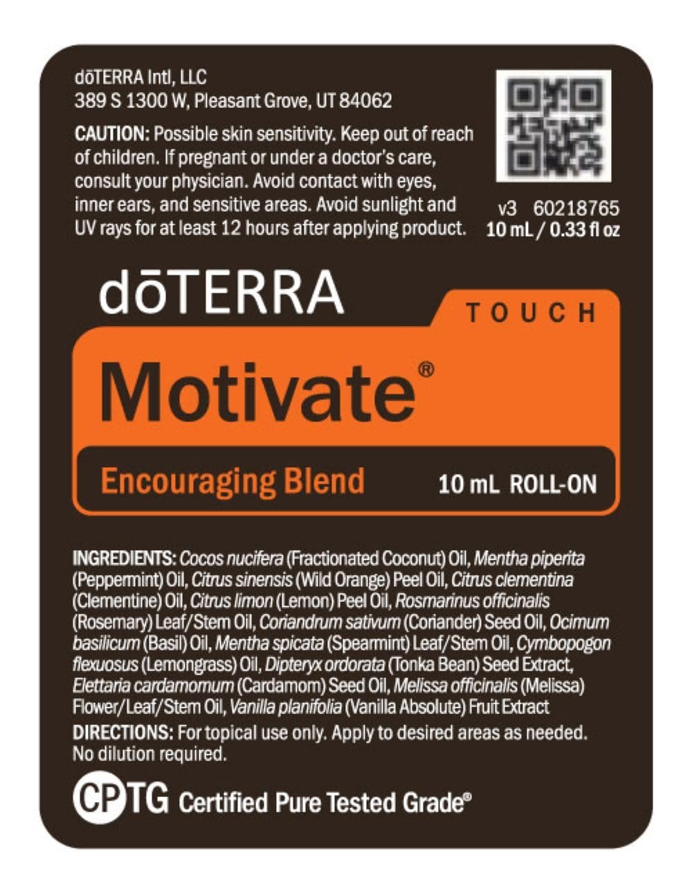 doTERRA Motivate Touch Roller โ Uplift & Focus Essential Oil Blend