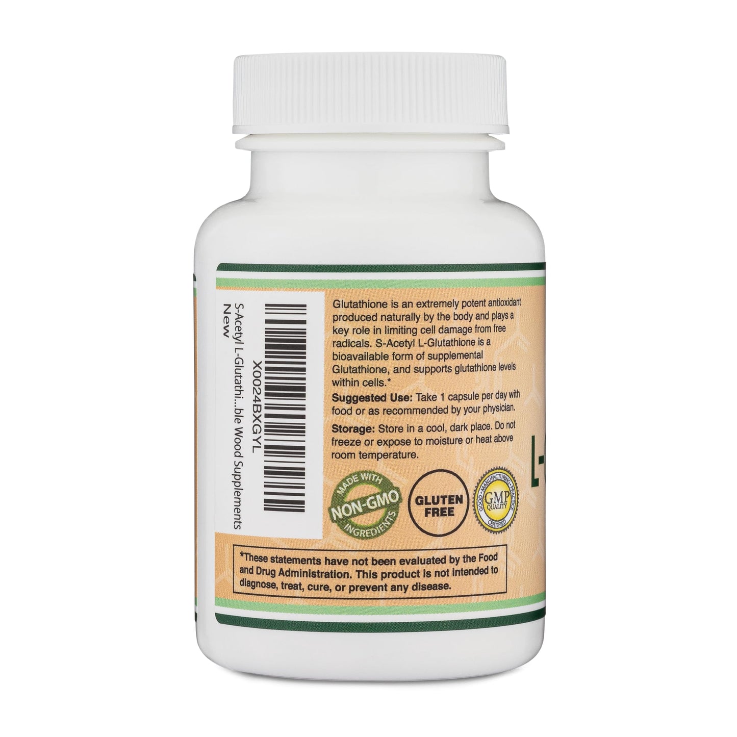 S-Acetyl L-Glutathione Capsules 100mg, 60 Count โ Acetylated Glutathione by Double Wood
