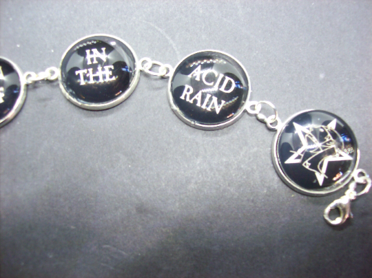 Bracelet , Sisters Of Mercy inspired "Tune In ,Turn On ,Burn Out" :gothic witchy
