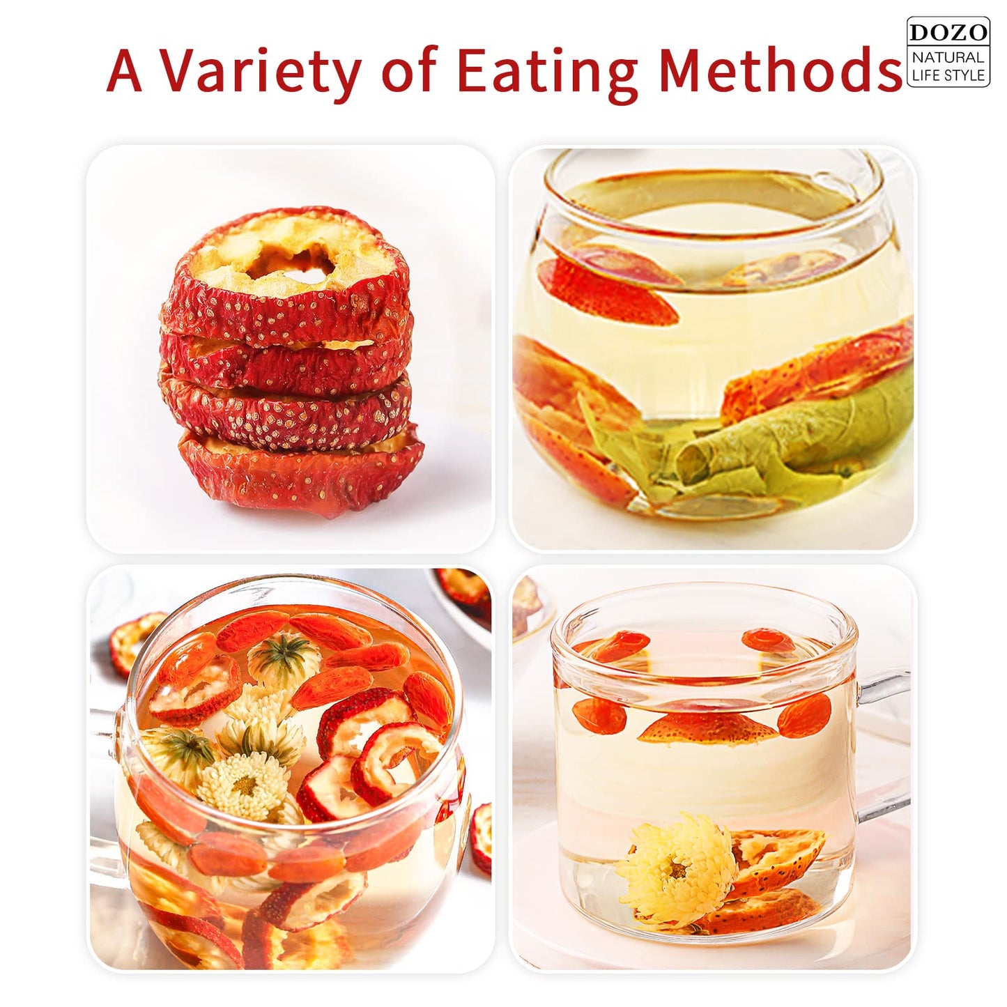 DOZO Dried Hawthorn Berries โ Hawthorn Berry Tea, 8.46oz/240g, Sliced Hawthorn (Coreless) Shanzha