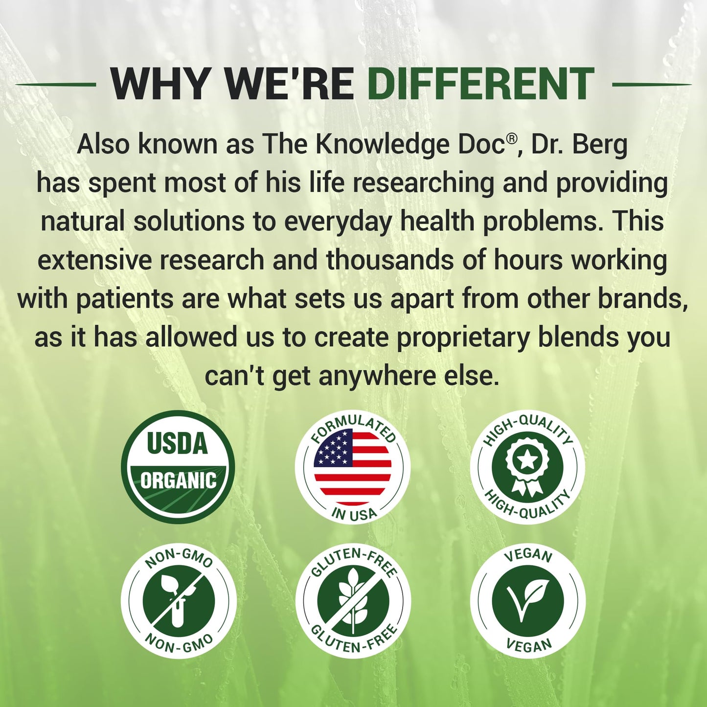 Dr. Berg USDA Organic Green Powder Superfood β Lemon Flavor, 60 Servings