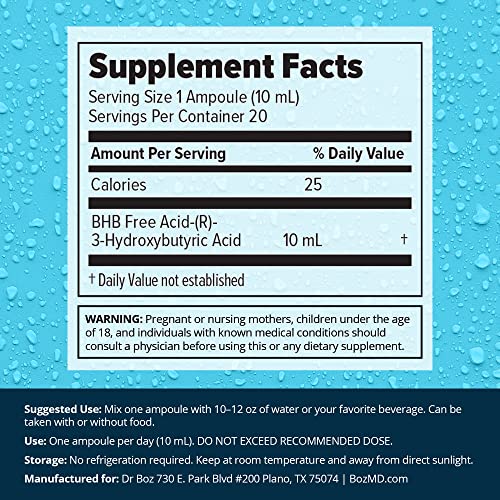 Dr. Boz Pucker UP! Clear Ketones β 20 Packets | Fast-Acting Liquid BHB for Energy & Clarity, Made in USA
