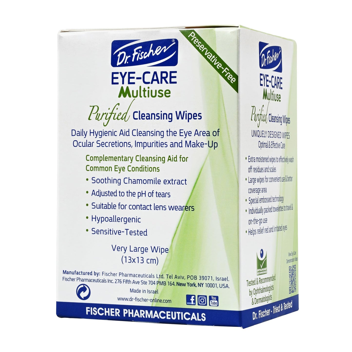 Dr. Fischer Eyelid Wipes โ Hypoallergenic, Preservative-Free Eye Cleaning Wipes (Twin Pack)