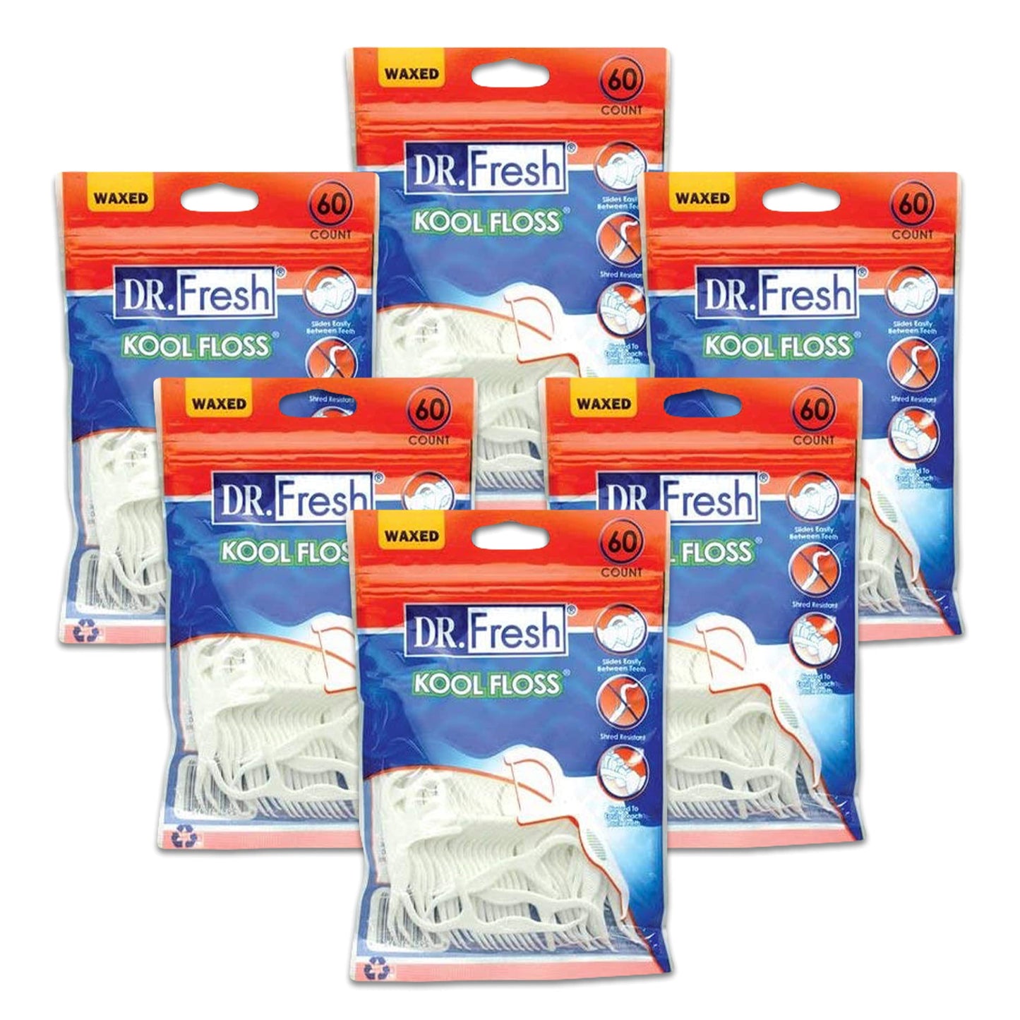 Dr. Fresh Kool Floss Picks โ 360 Count (60 Count x 6 Packs)