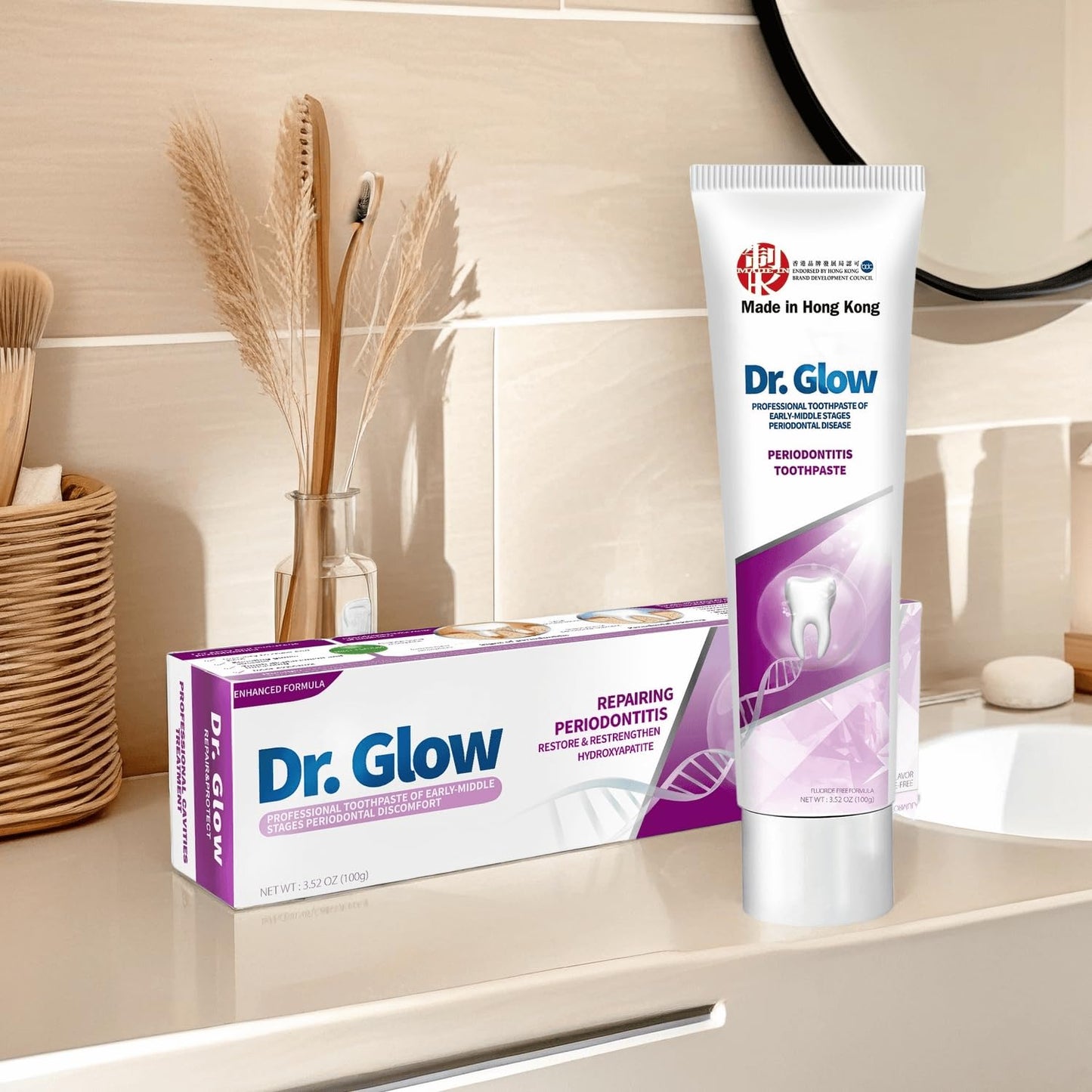 Dr. Glow Gum Repair Toothpaste โ Receding Gums, Periodontal Health, Bad Breath (2 Tubes)