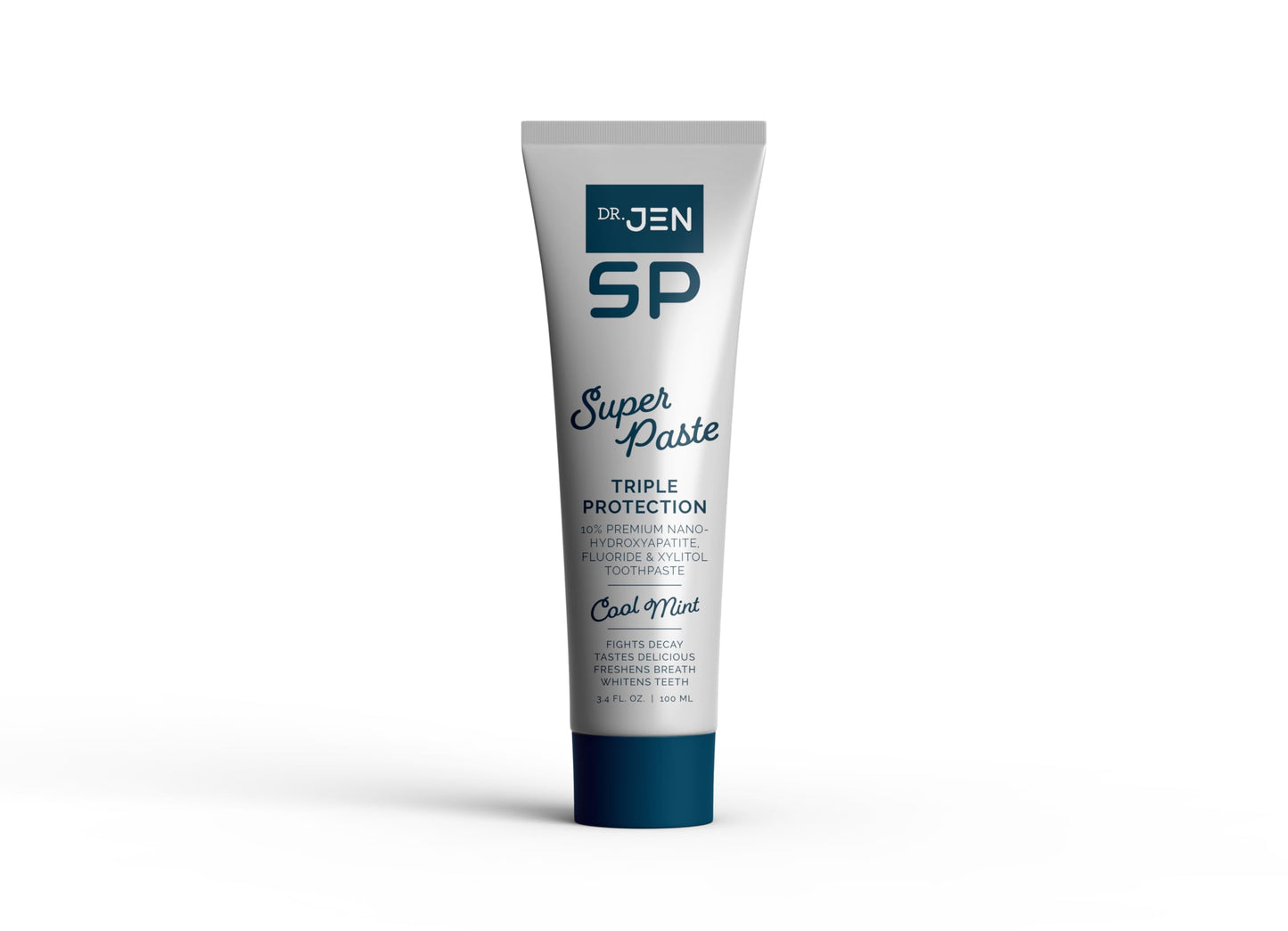 Dr. Jen Super Paste Toothpaste with Fluoride & 10% Nano-Hydroxyapatite โ Travel 3.4 oz Cool Mint