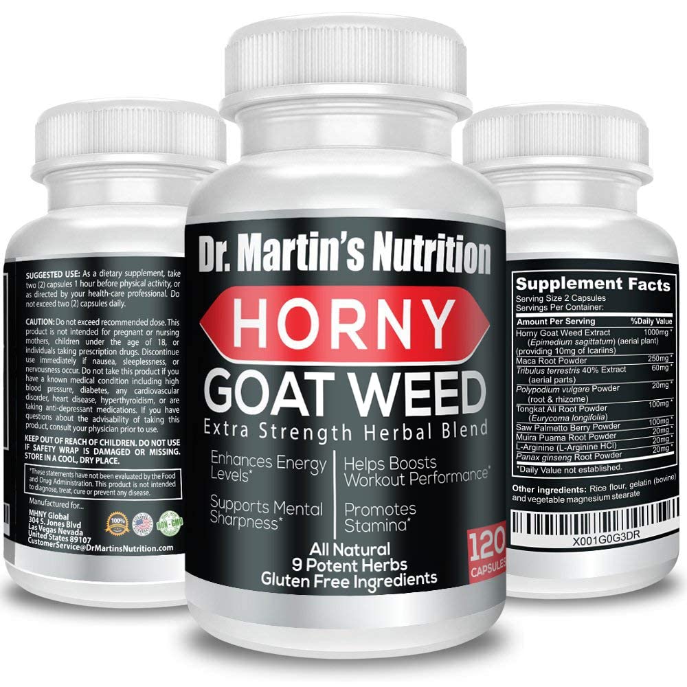 DR. MARTIN'S NUTRITION Super Strength Horny Goat Weed 1590mg β 240 Capsules (Pack of 2)