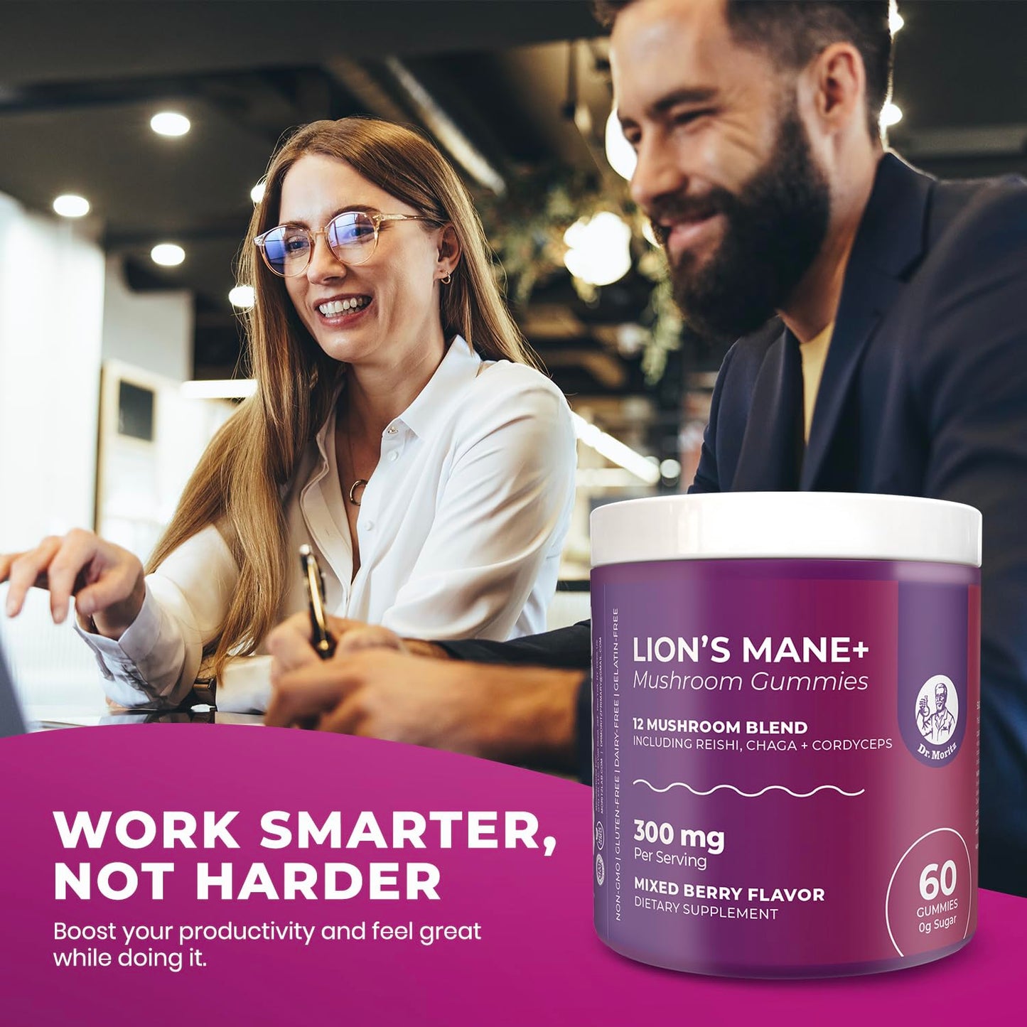 DR. MORITZ Lions Mane Gummies โ 60 Count, 12-in-1 Brain & Immune Support