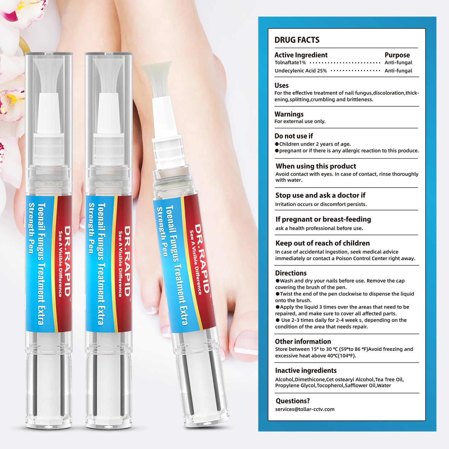 DR.RAPID Toenail Fungi Treatment Extra Strength Nail Pen β 3x 5ml