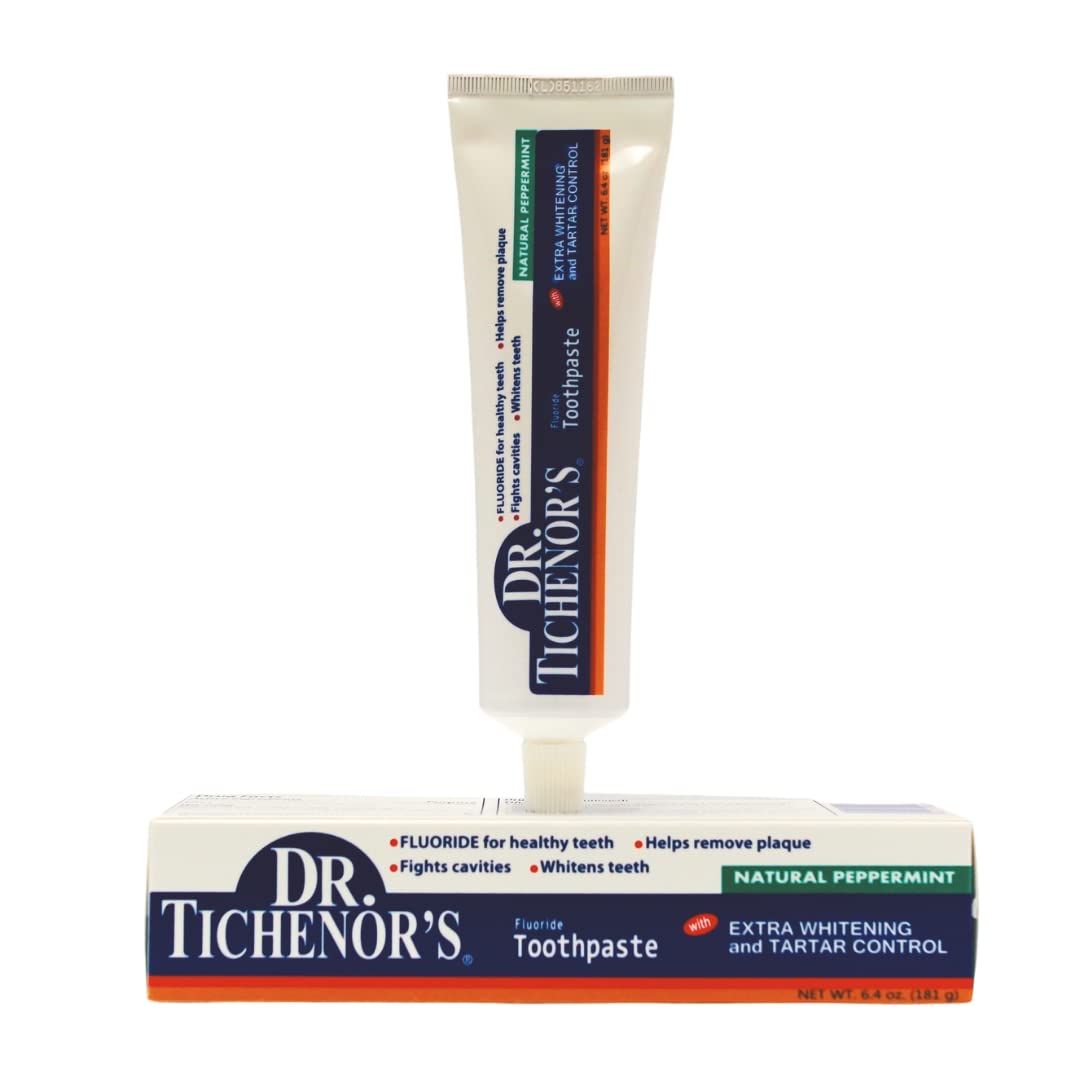 Dr. Tichenor's Extra Whitening Toothpaste โ Fluoride, Whitening & Plaque Removal | 6.4 oz Pack of 2