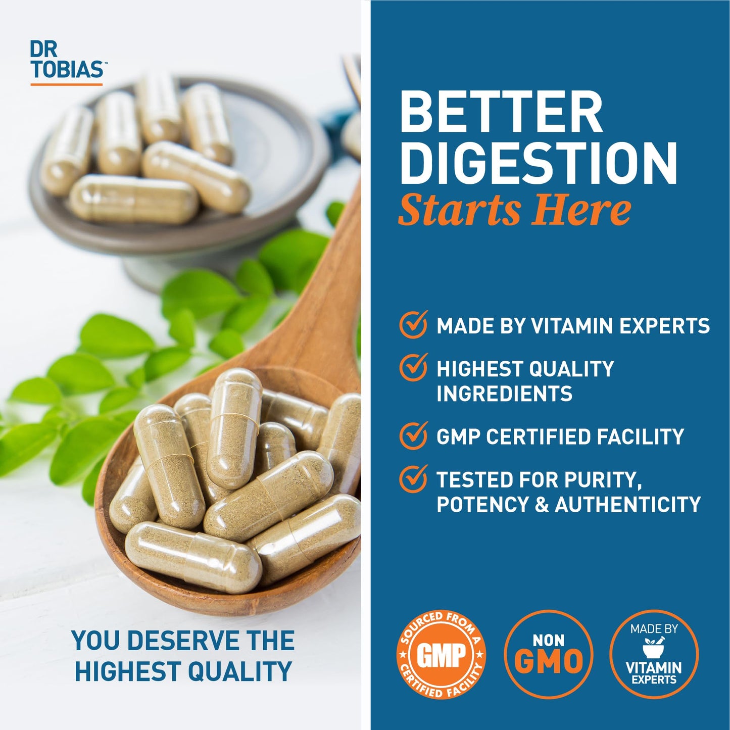 Dr. Tobias Digestive Enzymes โ 18 Enzymes for Digestion, 30 Capsules
