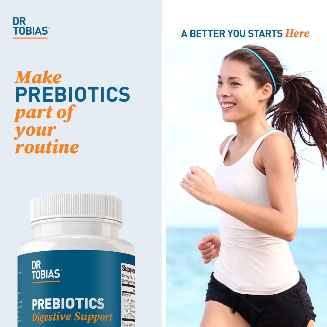 Dr. Tobias Prebiotics Digestive Support β Advanced Prebiotic for Gut Health, Immunity & Probiotic Boost, 90 Capsules