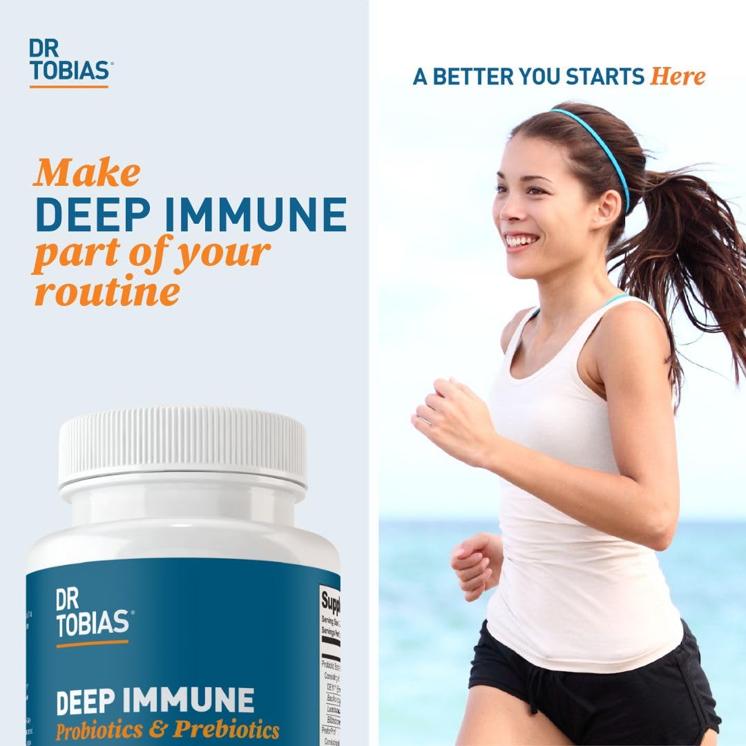 Dr. Tobias Deep Immune Probiotics & Prebiotics β Dual Action Digestive Support (120 Capsules)