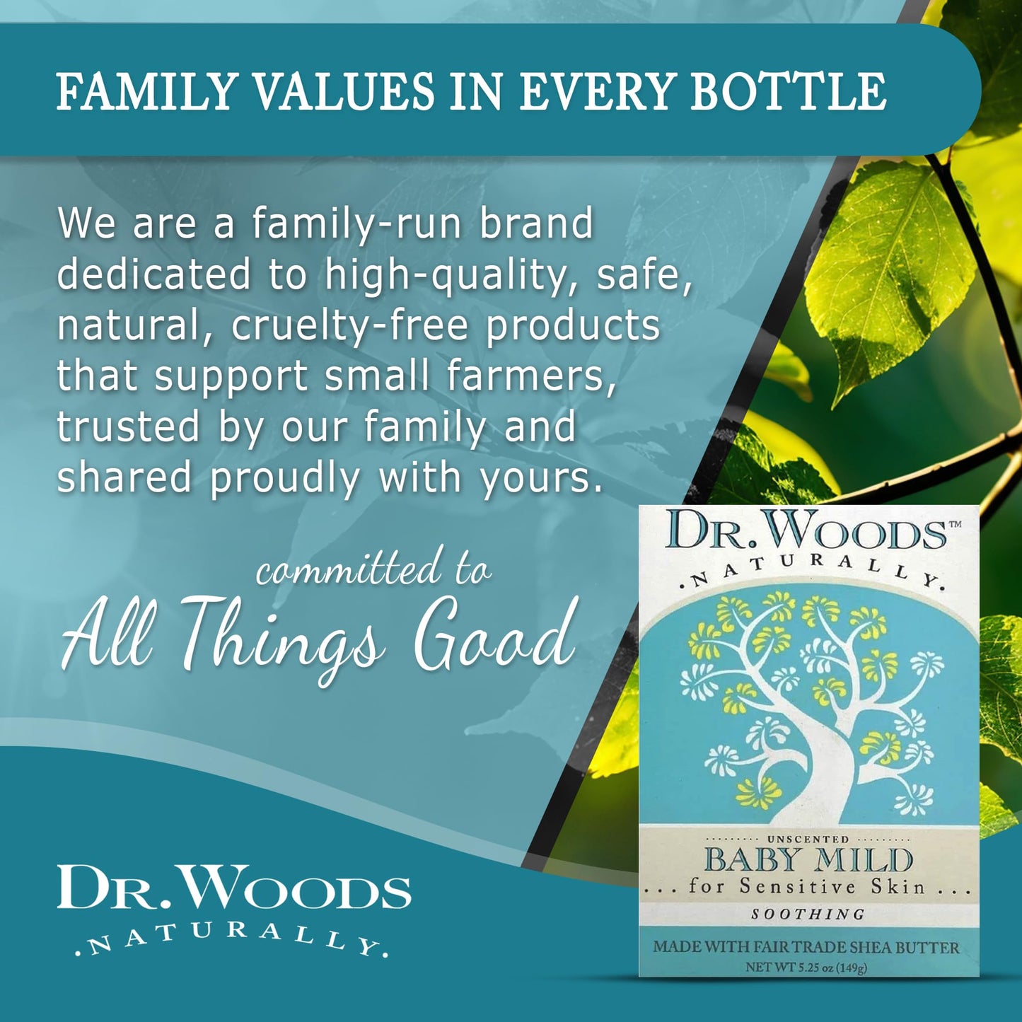 Dr. Woods Unscented Baby Mild Bar Soap with Organic Shea Butter โ 5.25 oz (Pack of 3)