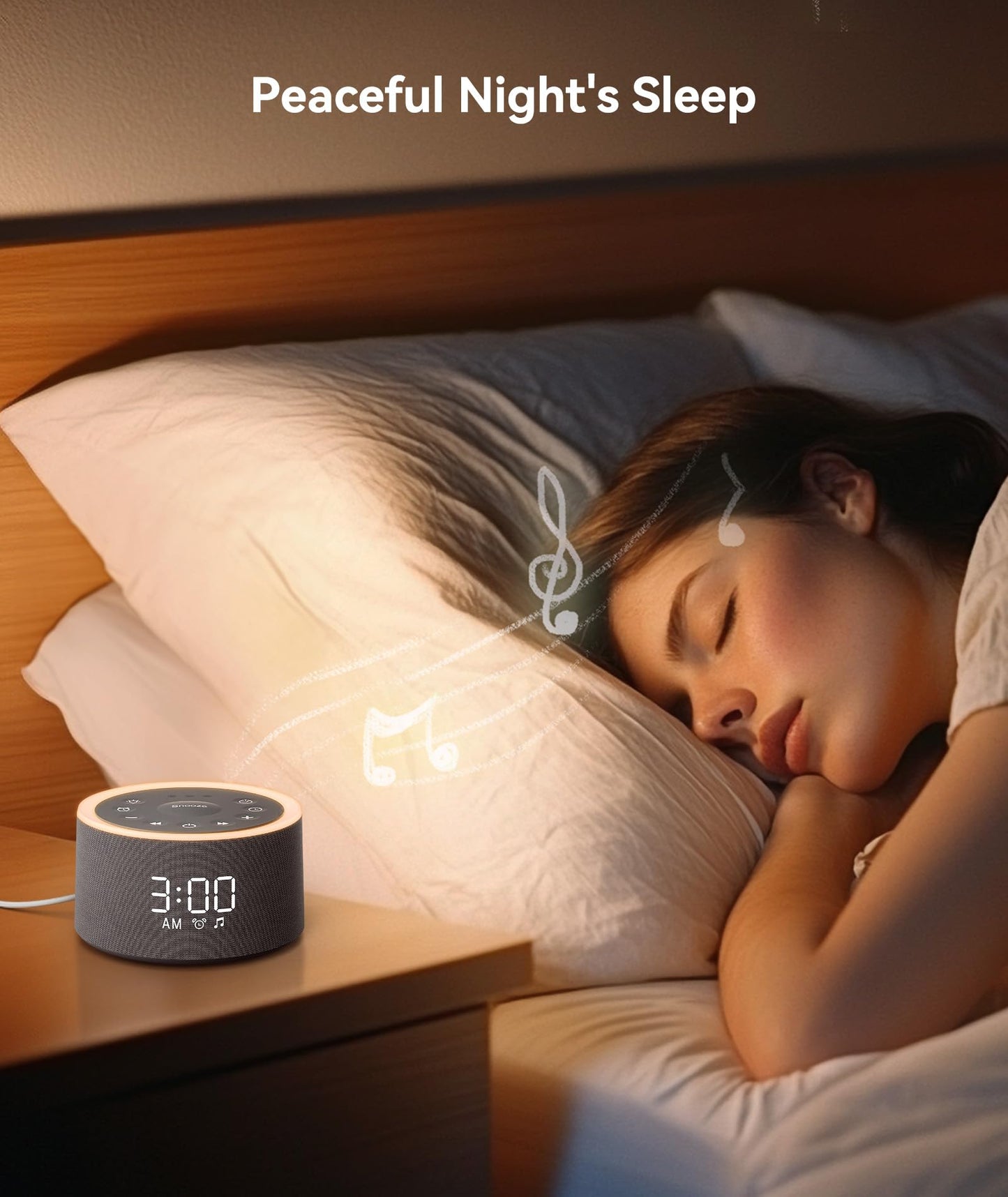 Dreamegg D1+ Sound Machine & Alarm Clock β 29 Soothing Sounds, Dimmable Night Light