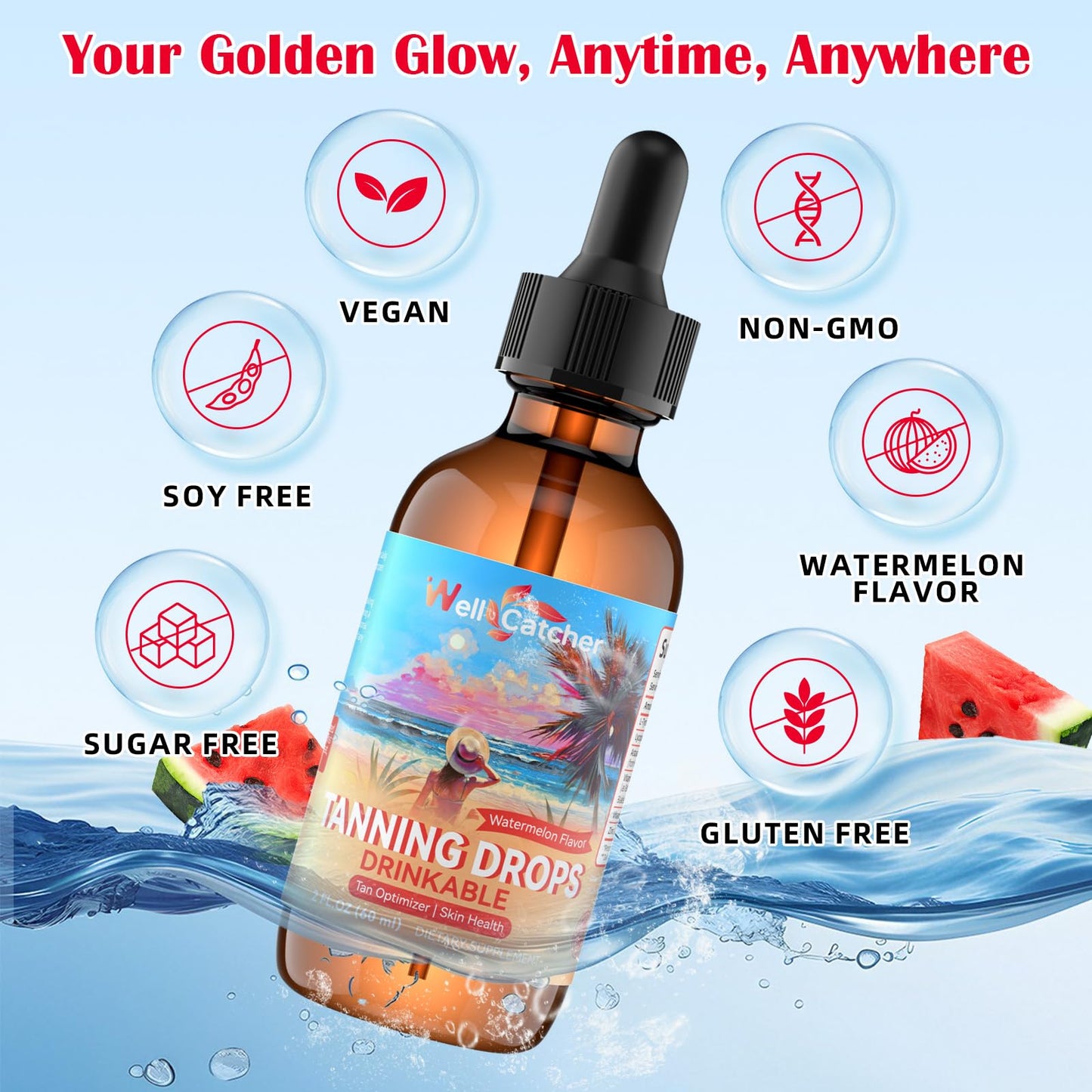 Drinkable Tanning Drops for Women β 6-in-1 Natural Tan with Astaxanthin