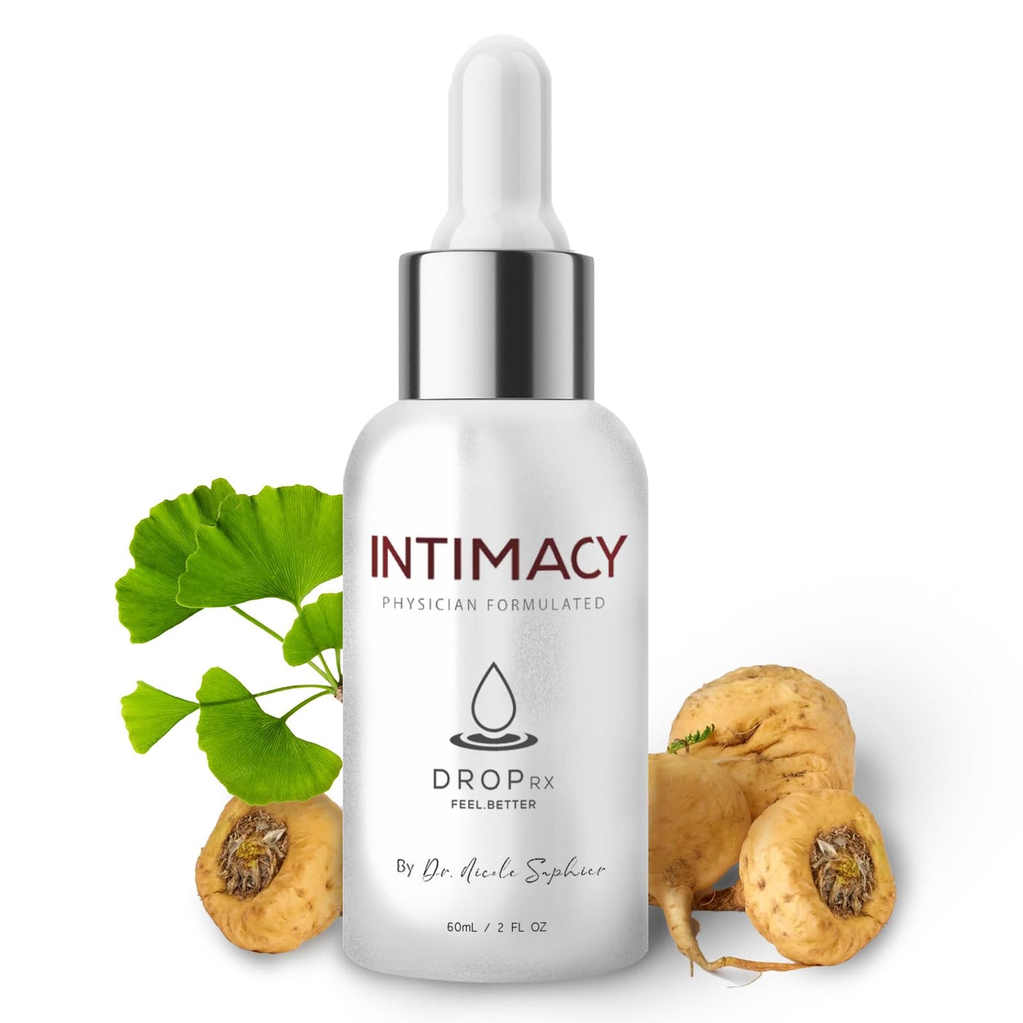 Drop Rx Intimacy by Dr. Nicole Saphier โ Organic Maca, Ginkgo & Tribulus Liquid Supplement (USA Made)