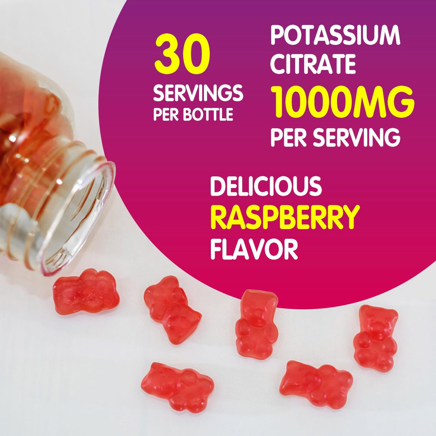 duwhot Potassium Citrate 1000mg Gummies β 120 Chewables | Leg Cramps & Muscle Health
